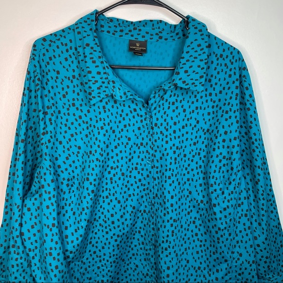 Worthington Blue and Black Button Down Shirt - Picture 2 of 8